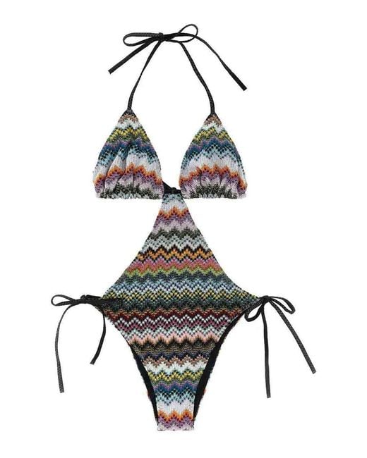 Missoni Metallic Zigzag Pattern Bikini