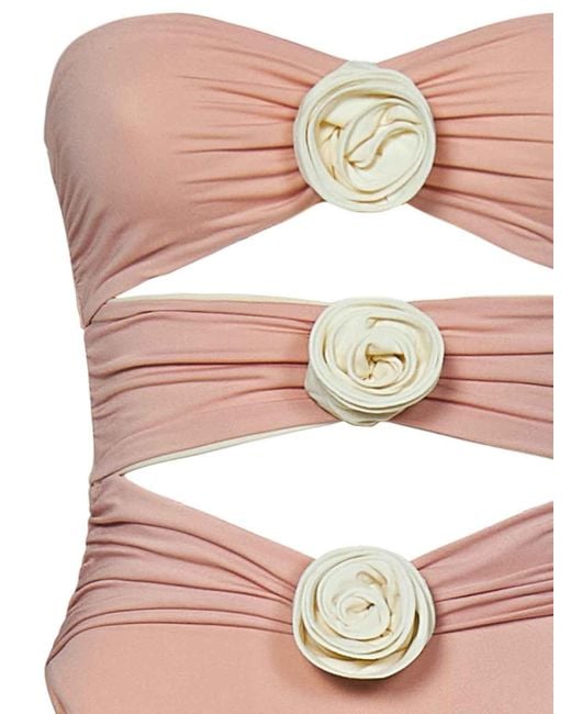 LaRevêche Pink Rose Lycra Bandeau Swimsuit