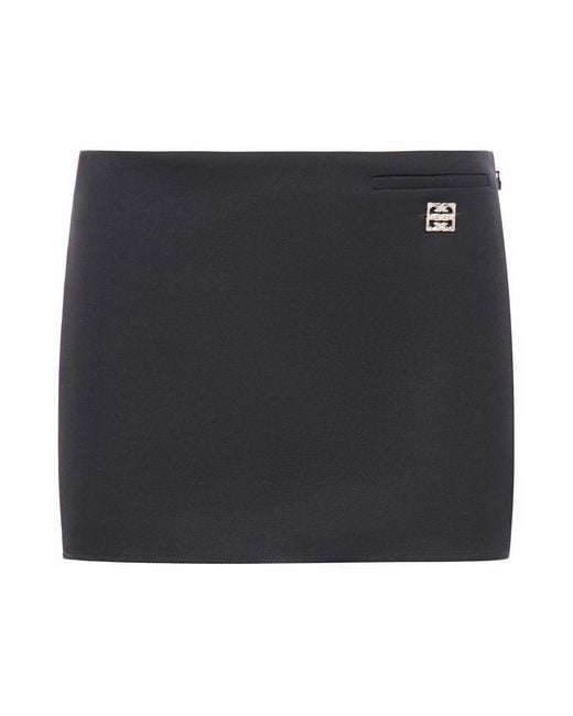 Givenchy Black Wool Mini Skirt Bottoms