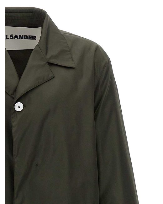 Jil Sander Gray Single-Breasted Trench Coat for men
