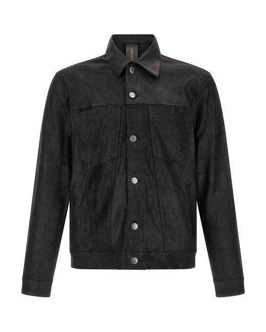 Giorgio Brato Black Leather Jacket for men