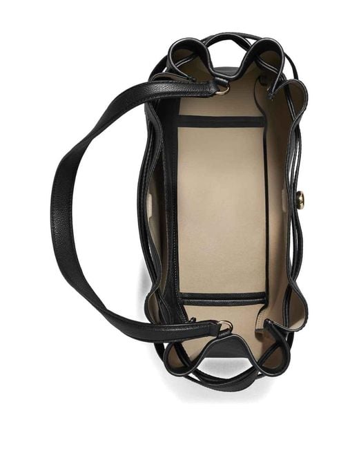 Tory Burch Black Romy Large Leather Bucket Bag