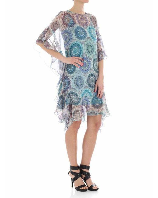Fuzzi Blue Geometric Dress