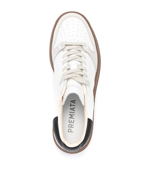 Premiata White Leather Sneakers Quinn for men