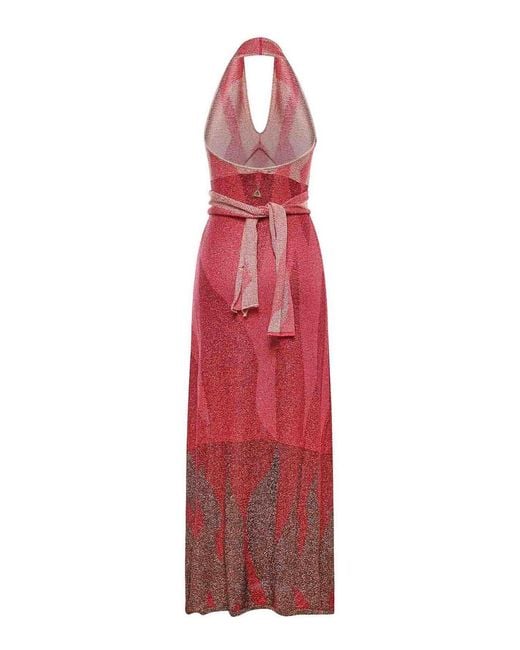 Akep Red Long Dress With A Gradient Effect