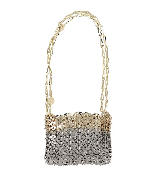 Rabanne White 1969 Nano Skyline Degrade Shoulder Bag