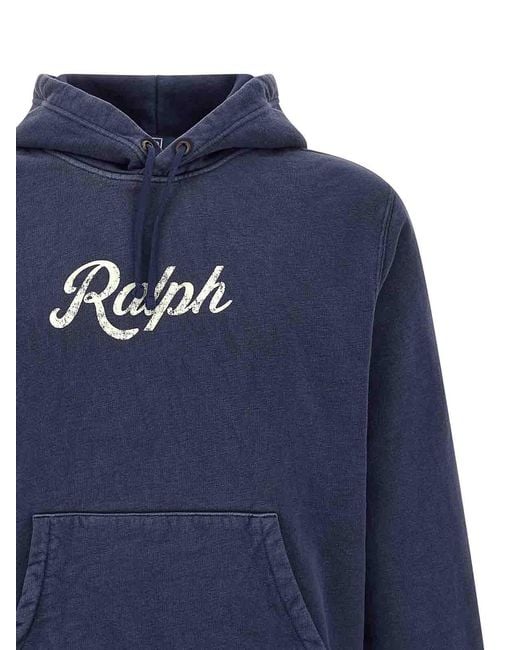 Polo Ralph Lauren Blue Vintage Print Hoodie for men