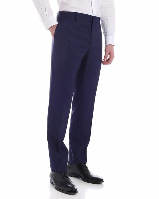 Moschino Blue Tone-On-Tone Micro Pattern Pants for men