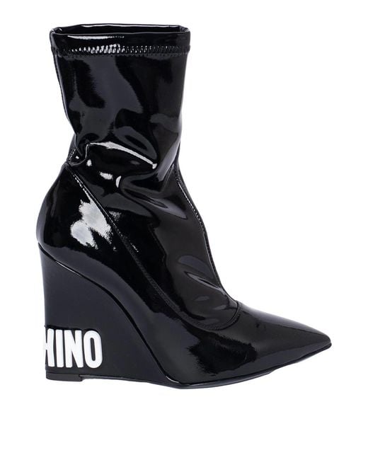 Moschino Black Ankle Boot Logo