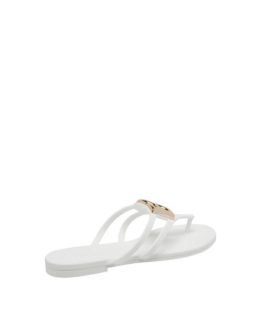 Dolce & Gabbana White Logo Flip-Flop