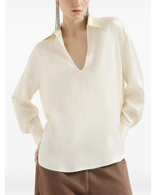 Brunello Cucinelli White Blouse