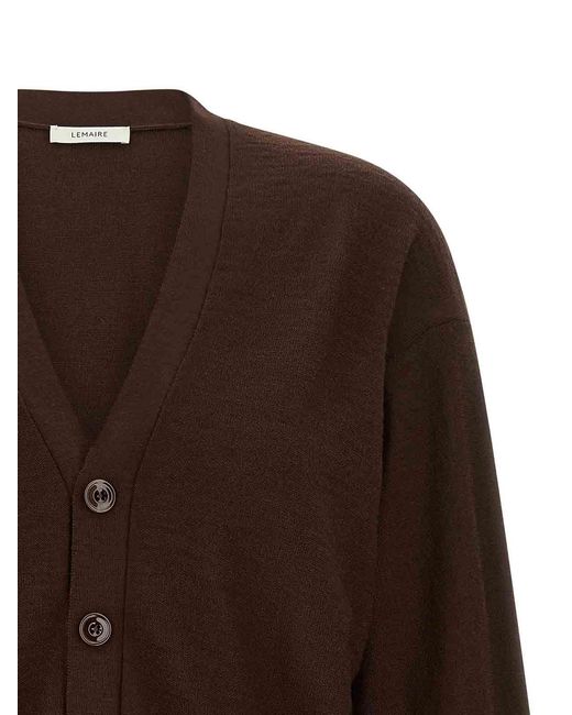 Lemaire Brown Relaxed Twisted' Cardigan