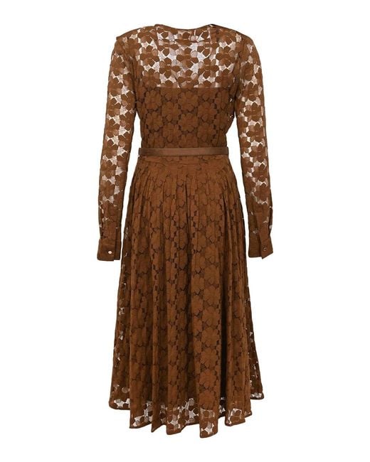Max Mara Brown Mstagrume Midi Dress