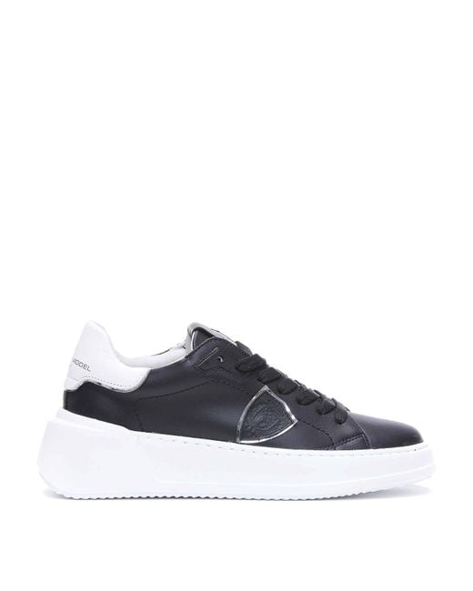Philippe Model Blue Leather Sneakers