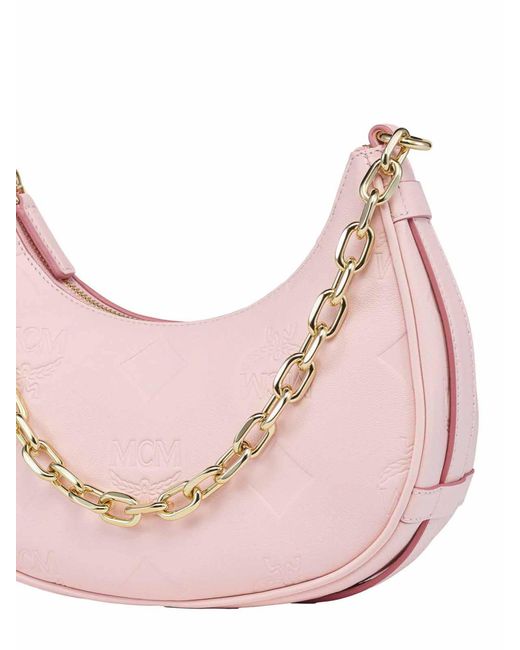 MCM Pink Aren Hobo Small Bag