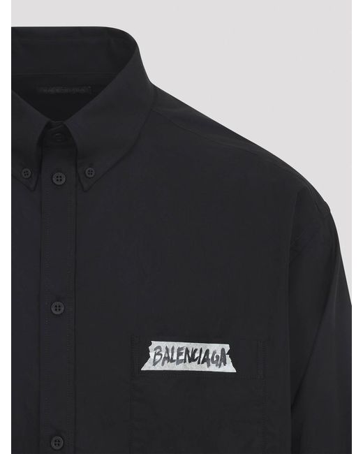 Balenciaga Blue Ls Large Fit Shirt for men