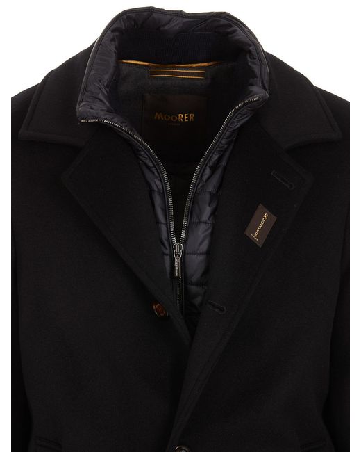 Moorer Black Tech Fabric Padded Coat for men