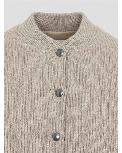 Brunello Cucinelli Gray Cashmere Bomber Jacket