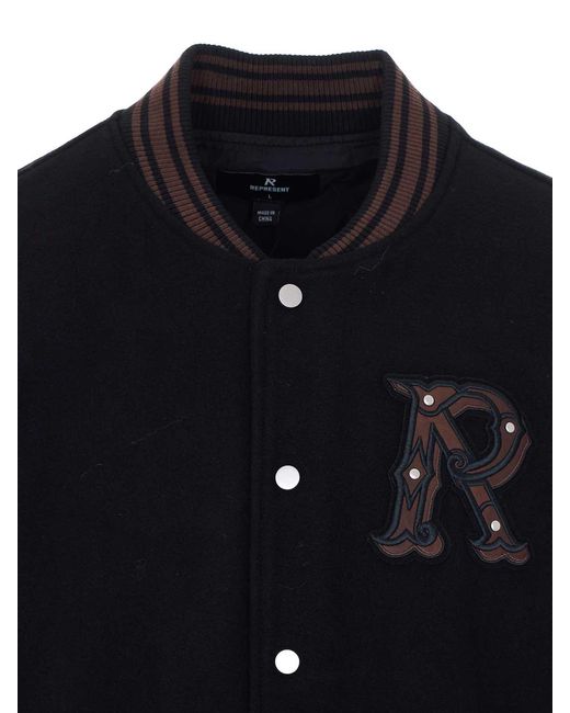 Represent Blue Jet Varsity Bomber for men