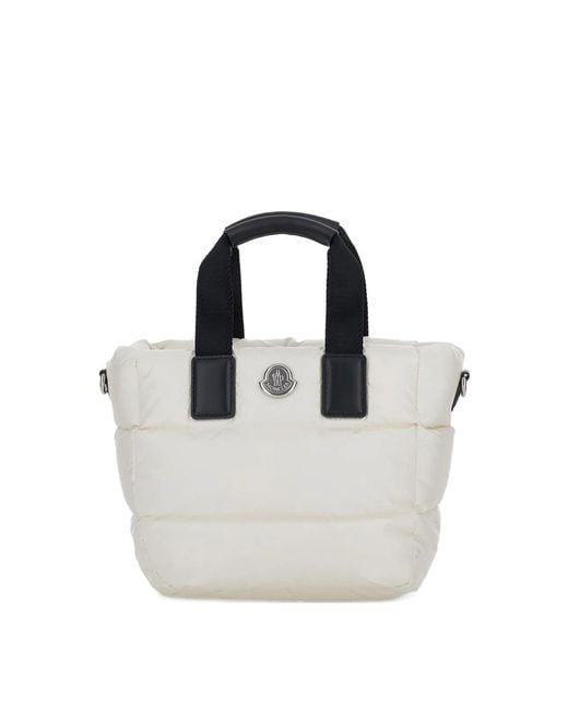 Moncler White Mini Caradoc Tote Bag Natural