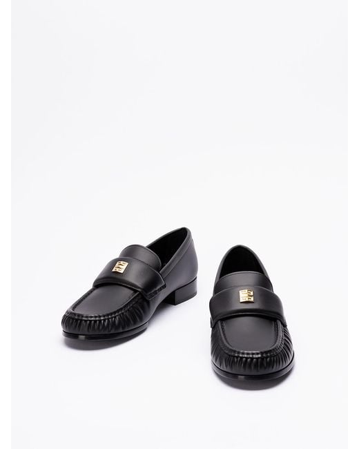 Givenchy Black 4G Leather Loafers