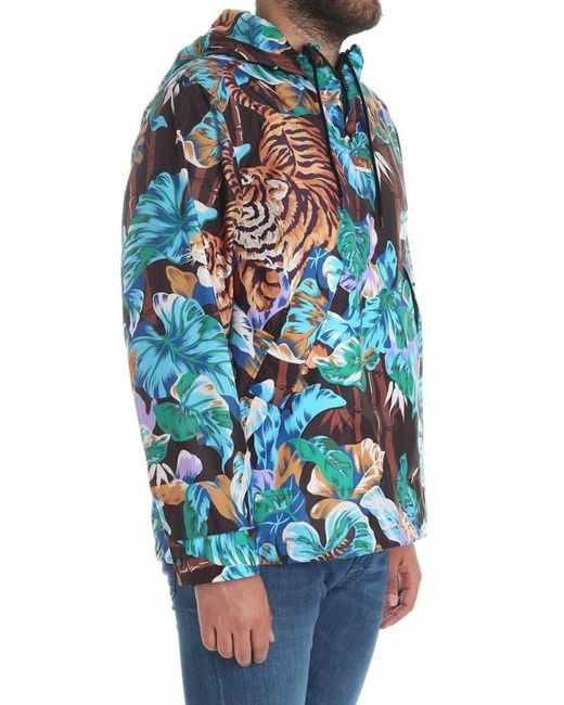 KENZO Blue Tiger Hooded Jacket for men