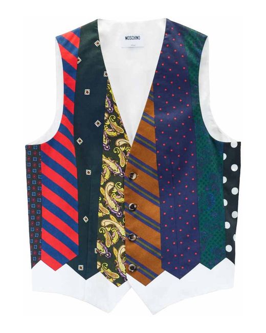 Moschino Blue Cravatte Gilet for men