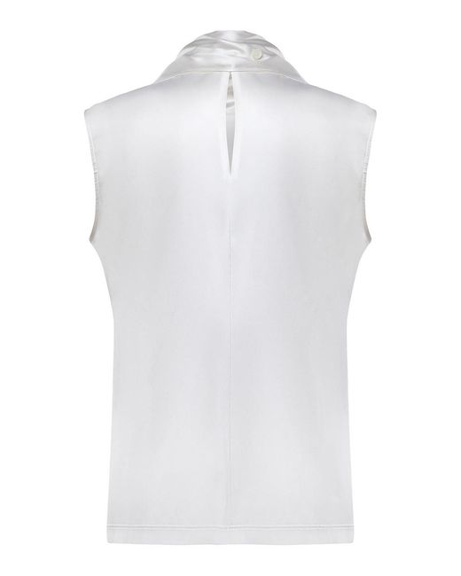 Bottega Veneta White Silk Satin Top