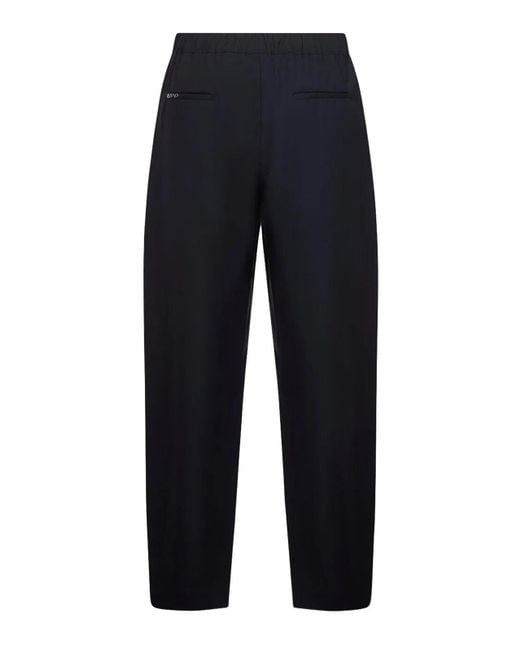 Marni Blue Embroidered Pocket Wool Trousers