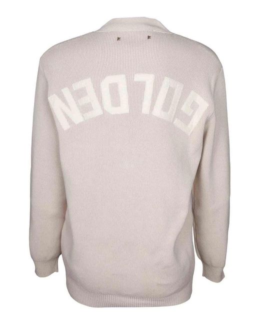 Golden Goose Deluxe Brand Natural Organic Cotton Cardigan With Logo
