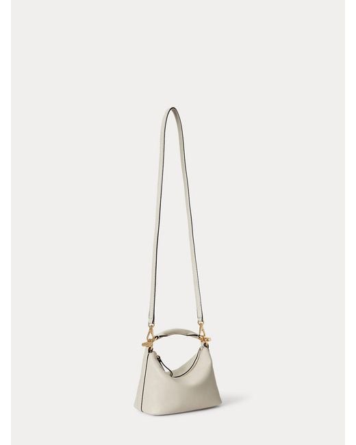 Ralph Lauren White Blke Mini Sh-Shoulder Bag-Small-Soft Nappa