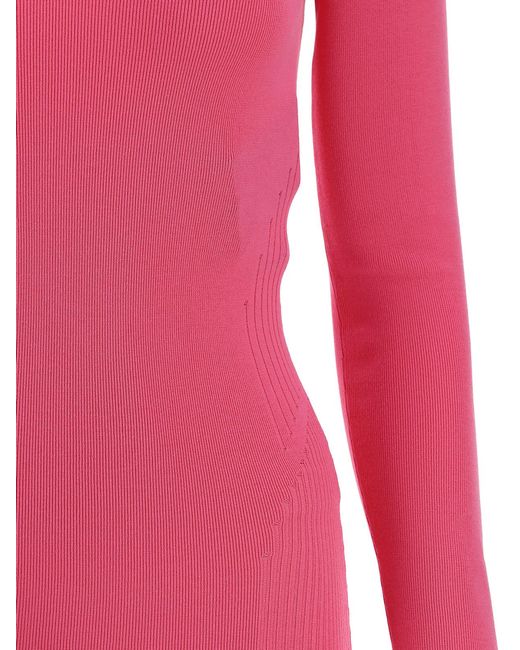 Balenciaga Pink Sweetheart Neck Jumper