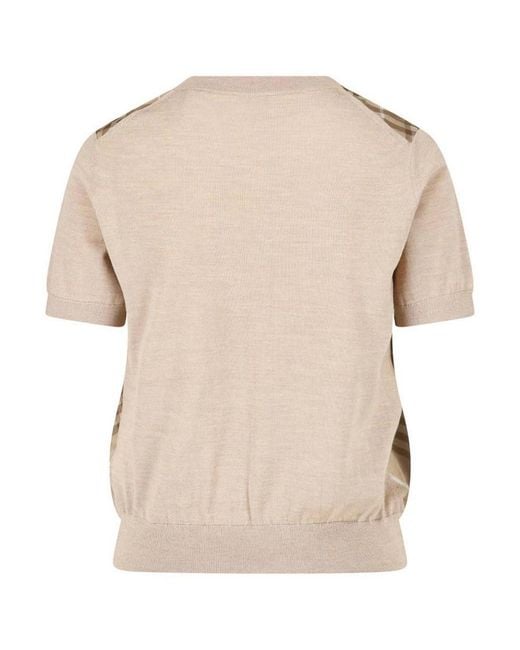 Burberry Natural Wool And Silk Sweater
