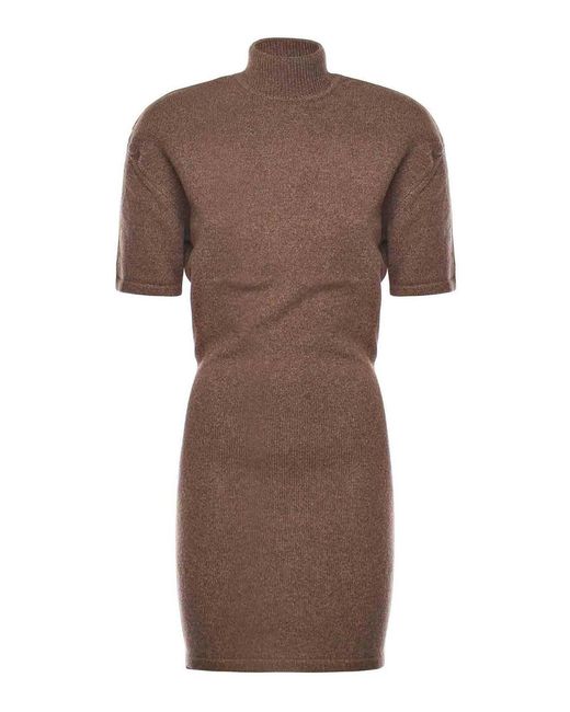 jacquemus brown dress Jacquemus // Brown La Robe Maille Noeud Dress – VSP Consignment main image 0