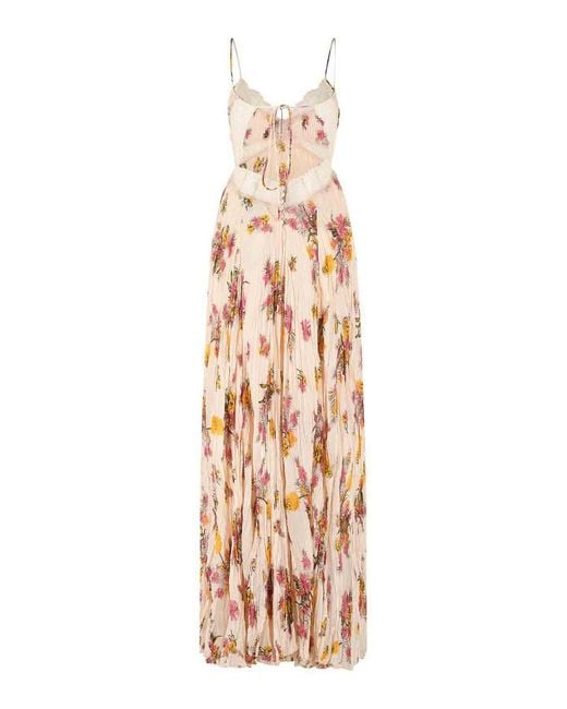 Blumarine Metallic Peach Viscose Dress