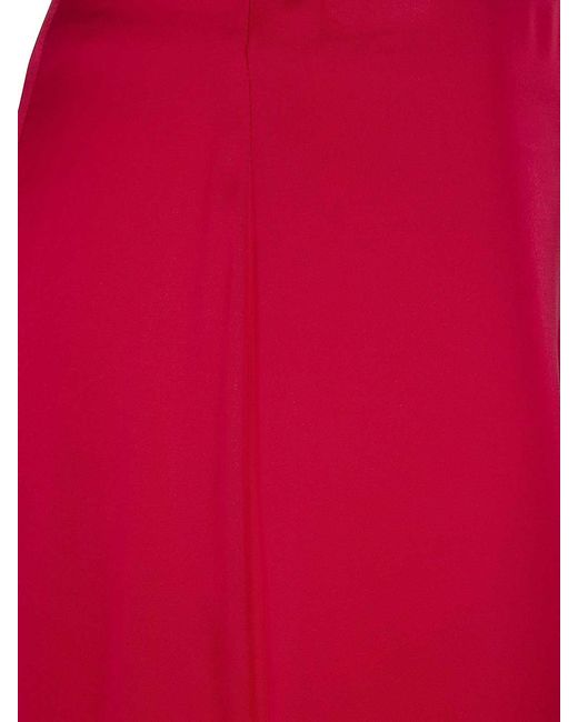 Blugirl Blumarine Red Satin Long Trousers