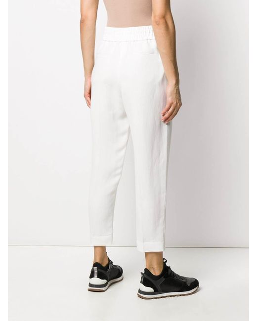 Brunello Cucinelli White Pants With Elasticated Waist