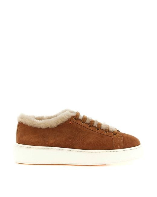 Santoni Brown Cleanmount' Sneakers