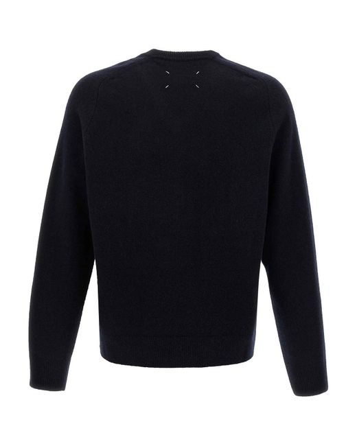 Maison Margiela Blue Wool Sweater for men