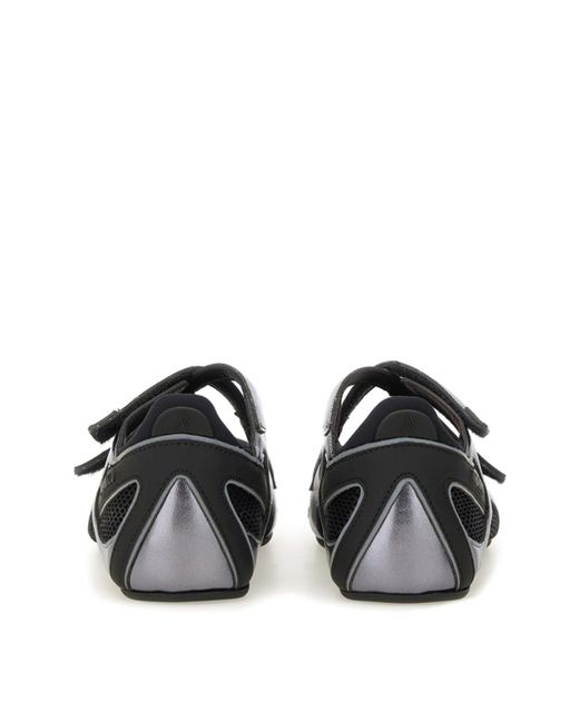 The Attico Black Ballerina Flat Floor 01