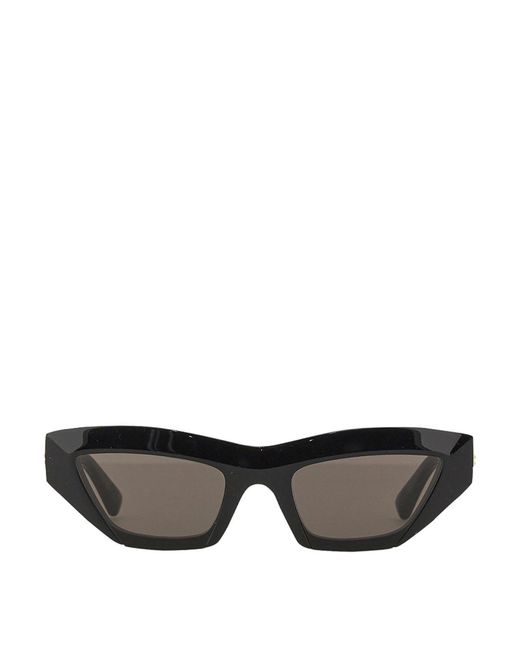 Bottega Veneta Black Sculptured Cat Eye Sunglasses