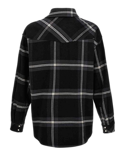 Palm Angels Black Monogram Check Overshirt for men