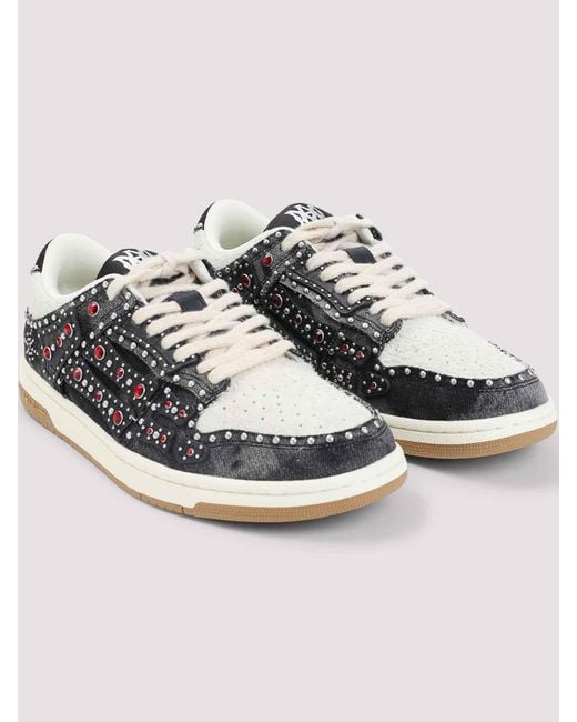 Amiri White Studded Skeleton Top Low Sneakers for men