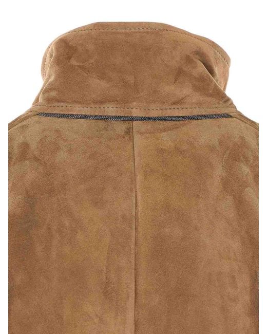 Brunello Cucinelli Natural Suede Jacket