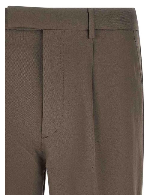 Zegna Gray Tailored Trousers for men