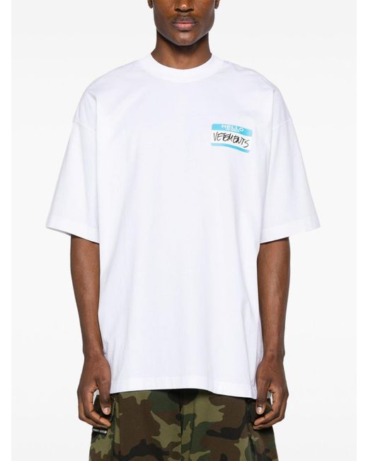 Vetements White My Name Is Cotton T-shirt