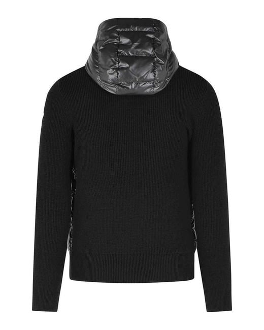 Moncler Black Tricot' Virgin Wool Cardigan for men