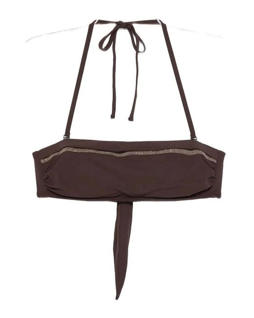 Brunello Cucinelli Brown Swimsuit Top