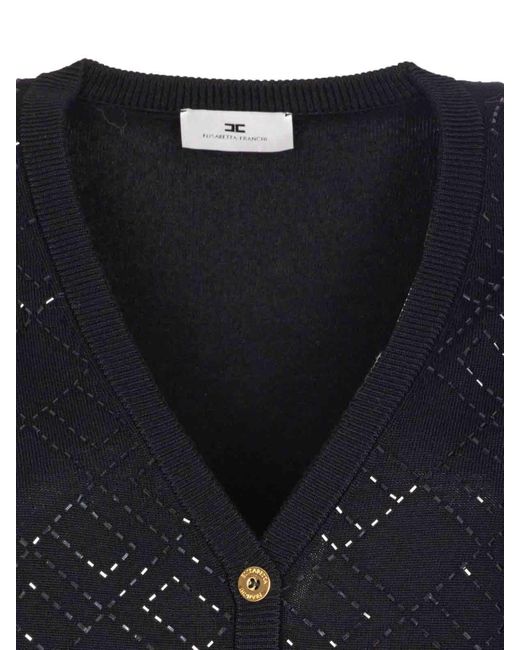 Elisabetta Franchi Blue Cardigan Buttons Closure
