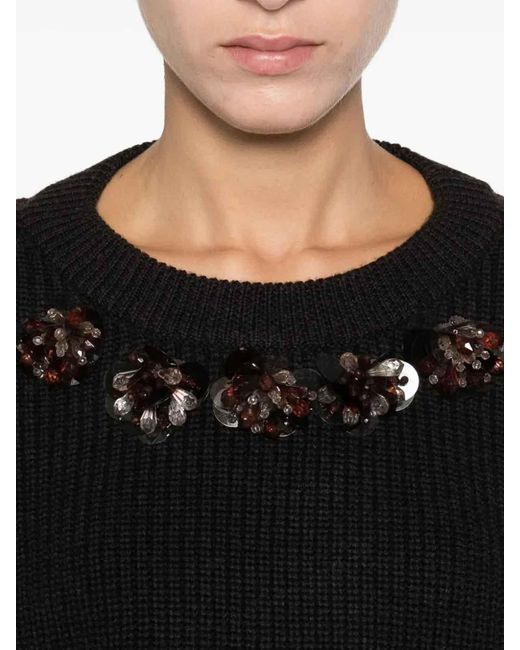 P.A.R.O.S.H. Black Sweater With Embroidery